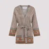 Valentino Viscose Cardigan In Qe Ginger Orange Gold