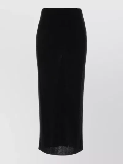 Valentino Ruffled-trim Midi Skirt In Black