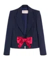 Valentino Tailored Bow-detail Jacket Crafted From Lightweight Viscose In Blue