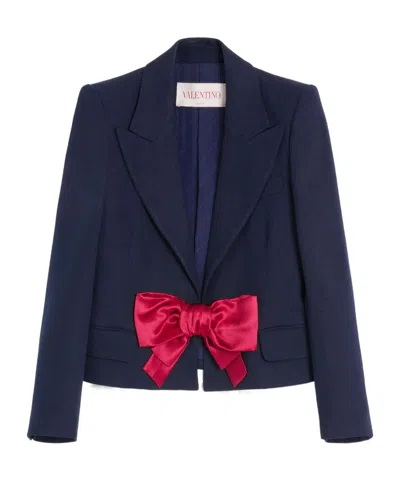VALENTINO VALENTINO SINGLE-BREASTED BOW DETAILED JACKET