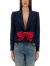 Valentino Tailored Bow-detail Jacket Crafted From Lightweight Viscose
