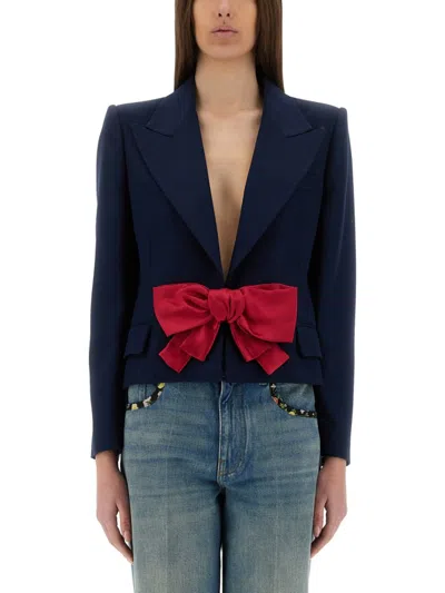 VALENTINO VALENTINO VISCOSE JACKET WITH STRUCTURED BOW DETAIL