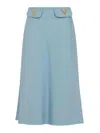 Valentino Viscose Midi Skirt In Blue