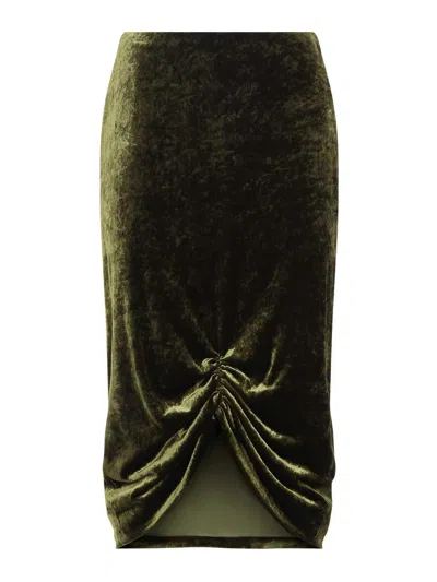 Valentino Viscose Midi Skirt In Green
