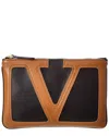 Valentino Viva Leather Pouch In Black