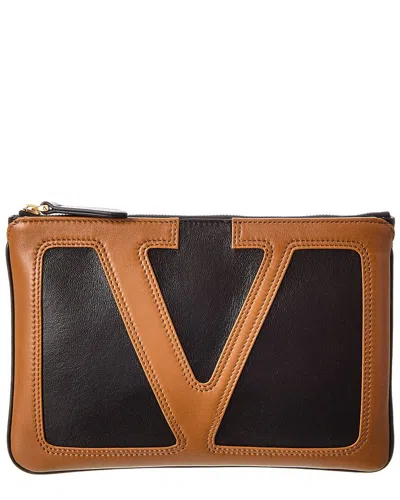 Valentino Garavani Valentino Viva Leather Pouch In Black