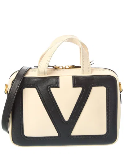 Valentino Garavani Valentino Viva Leather Satchel In White