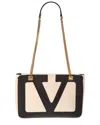 Valentino Garavani Garavani Viva Superstar Medium Nappa Leather Shopping Bag Woman Butter/black Uni In White
