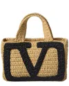 Valentino Garavani  Garavani Viva Superstar Small Shopping Bag In Raffia Woman Natural Uni In Neutral