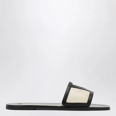 VALENTINO GARAVANI VIVA SUPERSTAR BLACK CANVAS SLIDE SANDAL