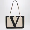 Valentino Garavani Garavani Viva Superstar Medium Nappa Leather Shopping Bag Woman Butter/black Uni In White