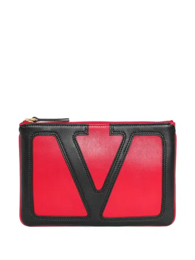 Valentino Garavani Viva Superstar Clutch Bag In Red