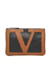 Valentino Viva Superstar Leather Envelope Clutch Bag In Black