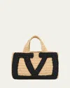 Valentino Garavani Viva Superstar Crochet Small Tote Bag In Black