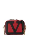 Valentino Viva Superstar Two-tone Leather Shoulder Bag In Red
