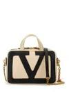 Valentino Garavani Ivory Leather Viva Superstar Handbag In Black