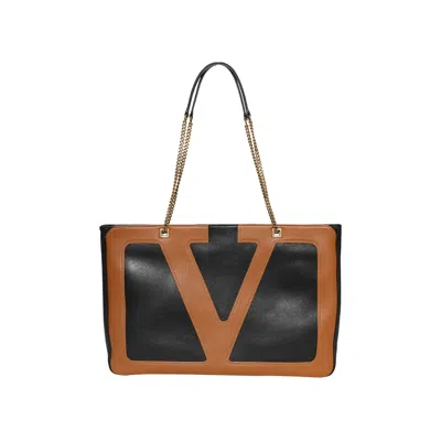 Pre-owned Valentino Garavani Valentino Viva Superstar Large Shopping Bag 'black/spice' | Women's Size Onesize