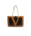 Valentino Black Nappa Leather Large Viva Superstar Shopping Bag