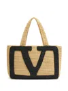 Valentino Viva Superstar Large Raffia Shopping Tote Bag In Neutral