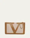 Valentino Viva Superstar Medium Leather And Canvas Shoulder Bag In Tobacco Spice