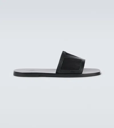Valentino Garavani Superstar Leather Sandals For Modern Elegance In Black