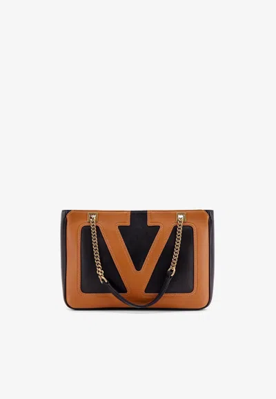 Valentino Garavani Viva Superstar Leather Shoulder Bag In Black