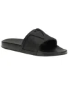 Valentino Rubber Slides With Wide Strap And Flat Sole In Black