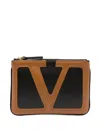 Valentino Viva Superstar Leather Wallet In Brown
