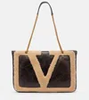 Valentino Viva Superstar Small Shearling Vlogo Tote Bag In Brown