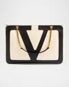Valentino Garavani Garavani Viva Superstar Medium Nappa Leather Shopping Bag Woman Butter/black Uni In Butter White Nero
