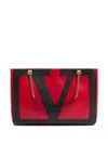 Valentino Garavani Viva Superstar Medium Nappa Leather Shopping Bag In Red/black