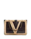 Valentino Viva Superstar Medium Shearling Shopping Shoulder Bag In Brown