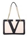 Valentino Garavani Garavani Viva Superstar Medium Nappa Leather Shopping Bag Woman Butter/black Uni In Butterwhitenero