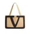 Valentino Medium Tote Viva Superstar Crochet Rafia In Naturale/nero