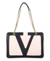 Valentino Garavani Garavani Viva Superstar Medium Nappa Leather Shopping Bag Woman Butter/black Uni In White