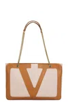 Valentino Medium Canvas And Leather Viva Superstar Tote Bag