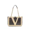 Valentino Viva Superstar Small Shearling Shopping Shoulder Bag In Black