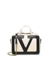 Valentino Sand Nappa Leather Viva Superstar Handbag In Black