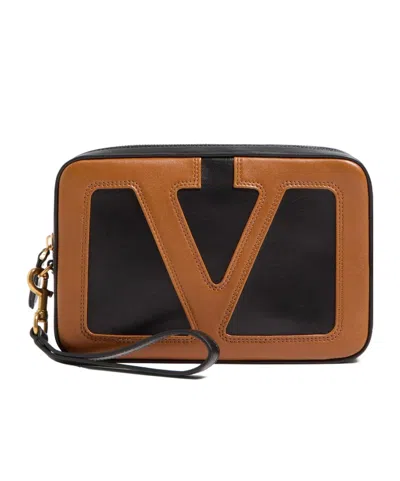 Valentino Garavani Black Brown Clutch Bags