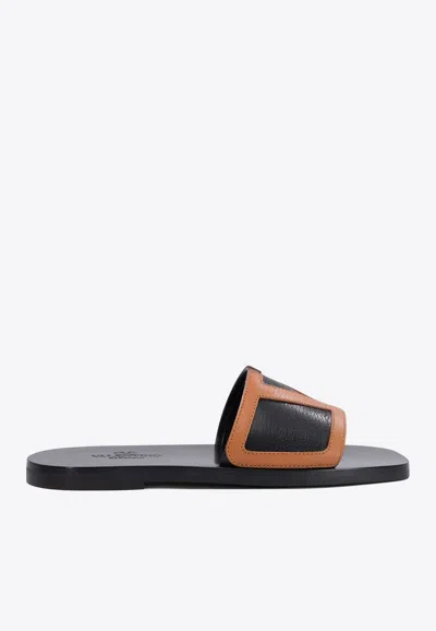 VALENTINO GARAVANI VIVA SUPERSTAR NAPPA LEATHER FLAT SANDALS