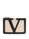 Valentino Vlogo Signature Leather Pouch In White