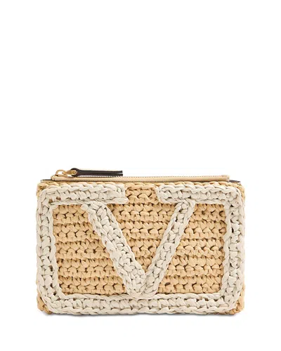 VALENTINO GARAVANI VIVA SUPERSTAR RAFFIA POUCH