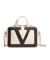 Valentino Viva Superstar Small Two-tone Leather Shoulder Bag In Nude