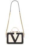 Valentino Viva Superstar Small Two-tone Leather Shoulder Bag In Butter White & Nero
