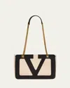 Valentino Garavani Garavani Viva Superstar Medium Nappa Leather Shopping Bag Woman Butter/black Uni In Butter White Nero