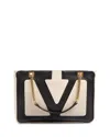 Valentino Garavani Viva Superstar Small Two-tone Leather Shoulder Bag In White