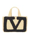 Valentino Garavani Viva Superstar Small Raffia Shopping Tote Bag In Neutral