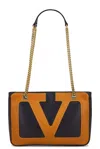 Valentino Viva Superstar Small Tote Bag In Nero & Spice