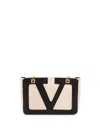 Valentino Small Bicolor Tote With Mixed Handles In Sand