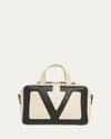 Valentino Garavani Viva Superstar Small Leather Duffle Bag In White